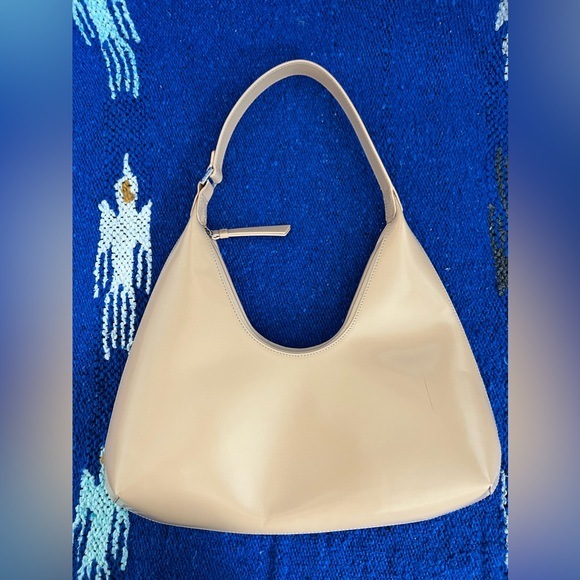 BY FAR Handbags - BY FAR Amber Cream Semi-Patent Leather Shoulder Bag